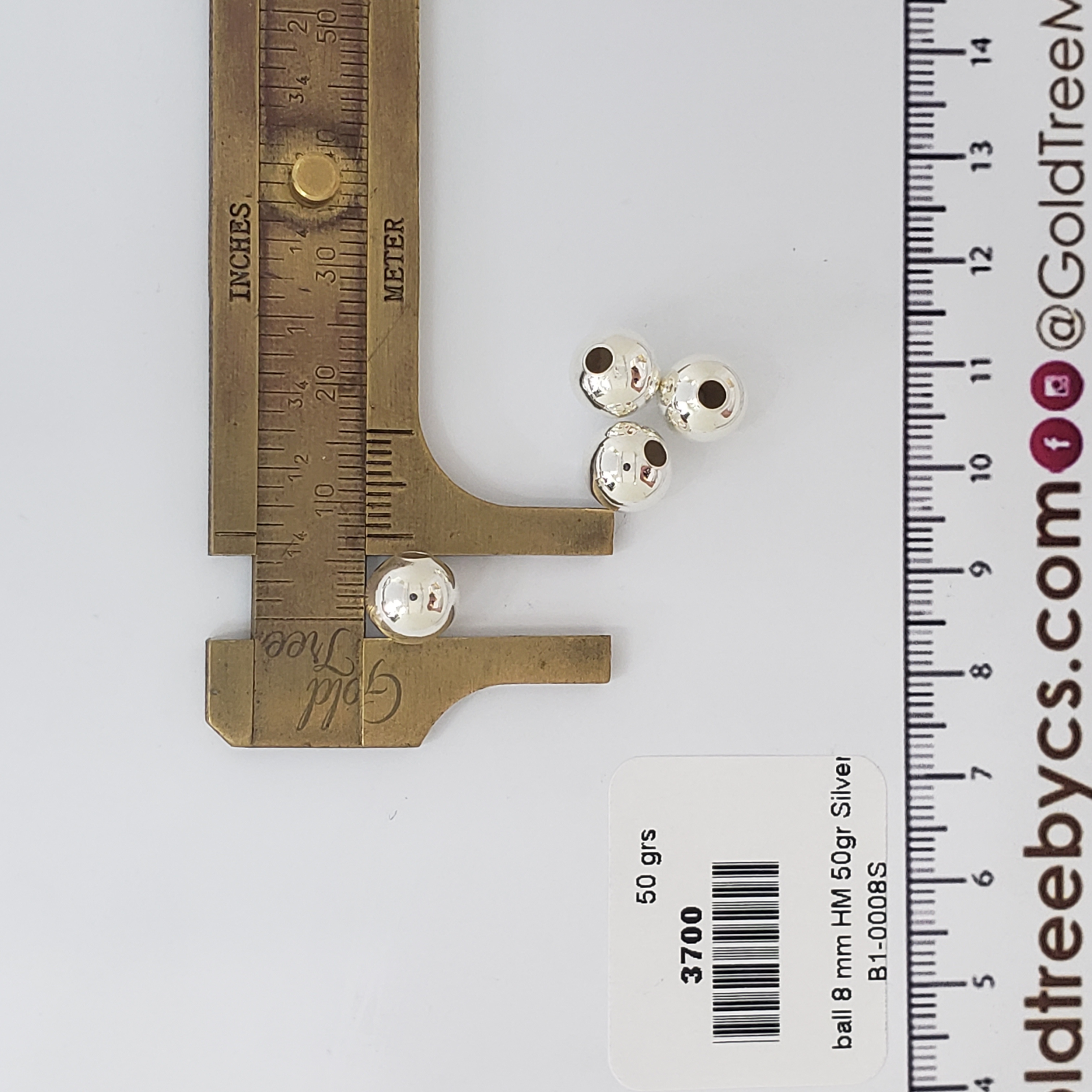 3700 Cuentas redondas lisas de agujero mediano de 8 mm
