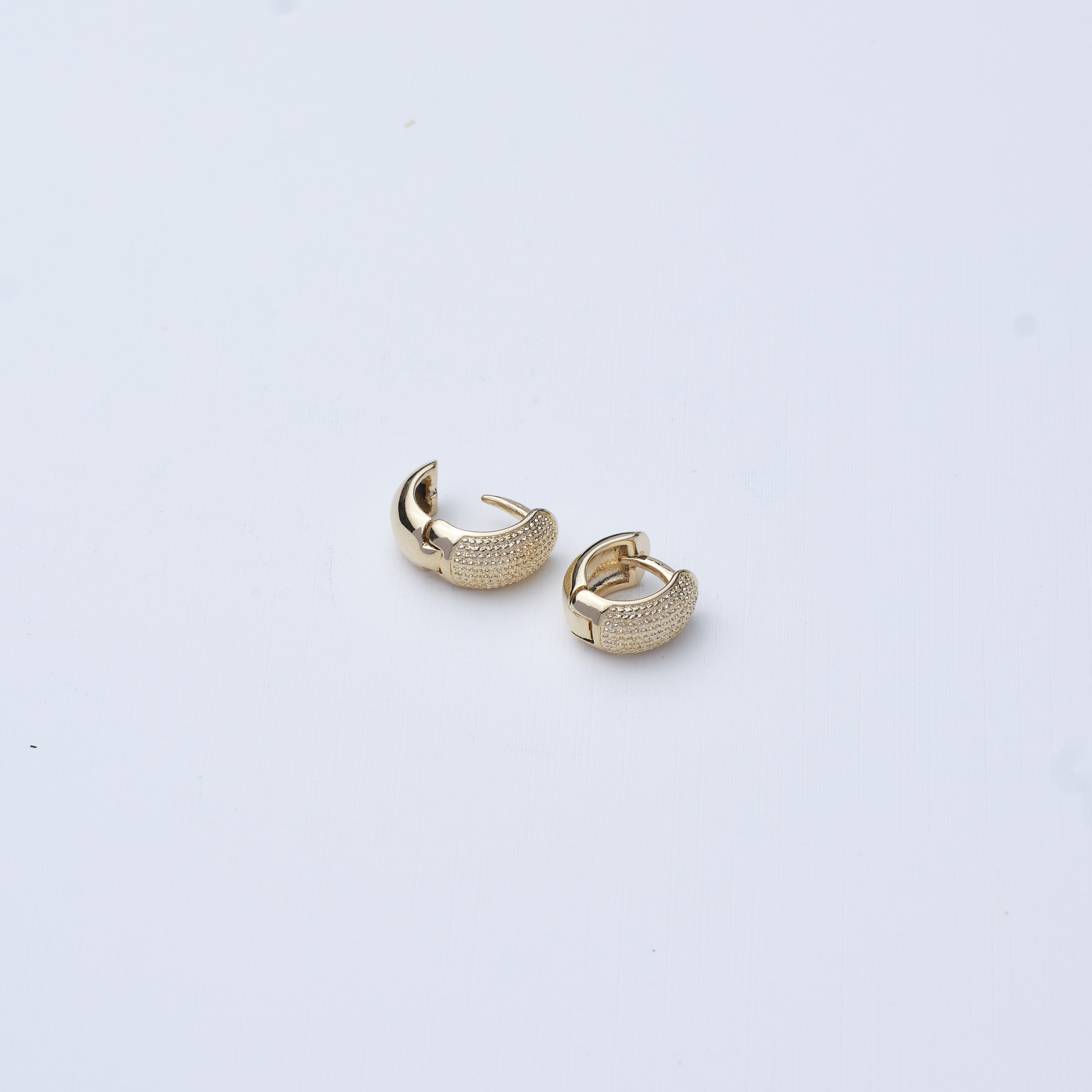 12704 12x7mm Micropave Gold Earrings Hoops